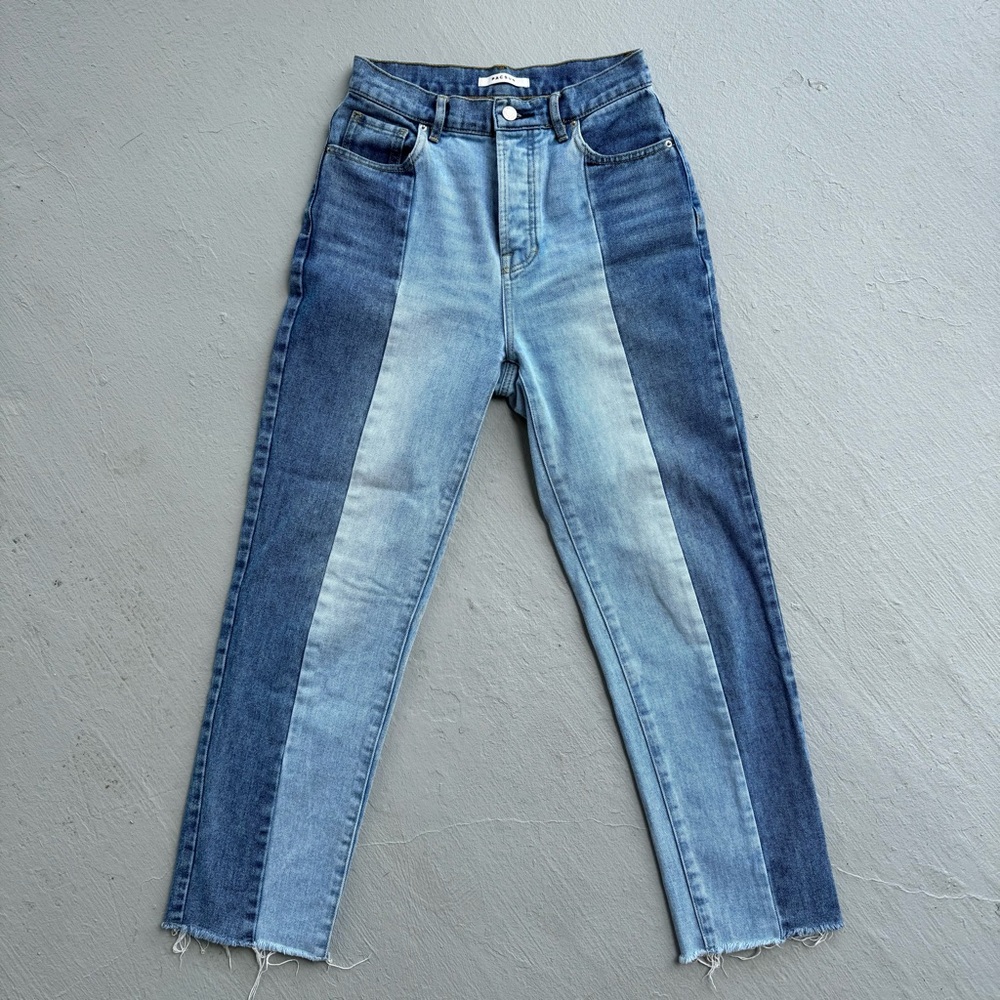 PacSun High Rise Patchwork Blue Jeans Size 25 - Picture 2 of 6